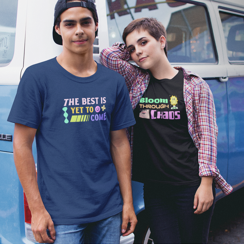 Bloom Through Chaos Weekend Tee | Purposeful, Gender-Free T-Shirt Designed by ZESTLY