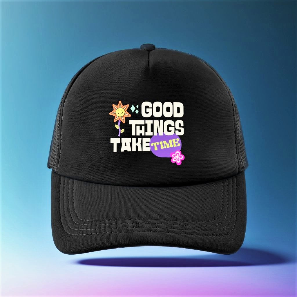Good Things Take Time Weekend Cap | Purposeful, Gender-Free Hats Designed by ZESTLY